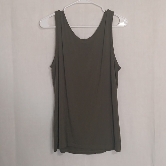 Multiples Olive Green Scoop Neck Tank Top Size Large - Picture 3 of 3
